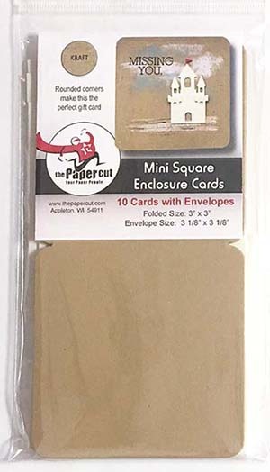 PAPER CUT THE PAPER CUT 10 KRAFT MINI SQUARE ENCLOSURE CARDS WITH ENVELOPES