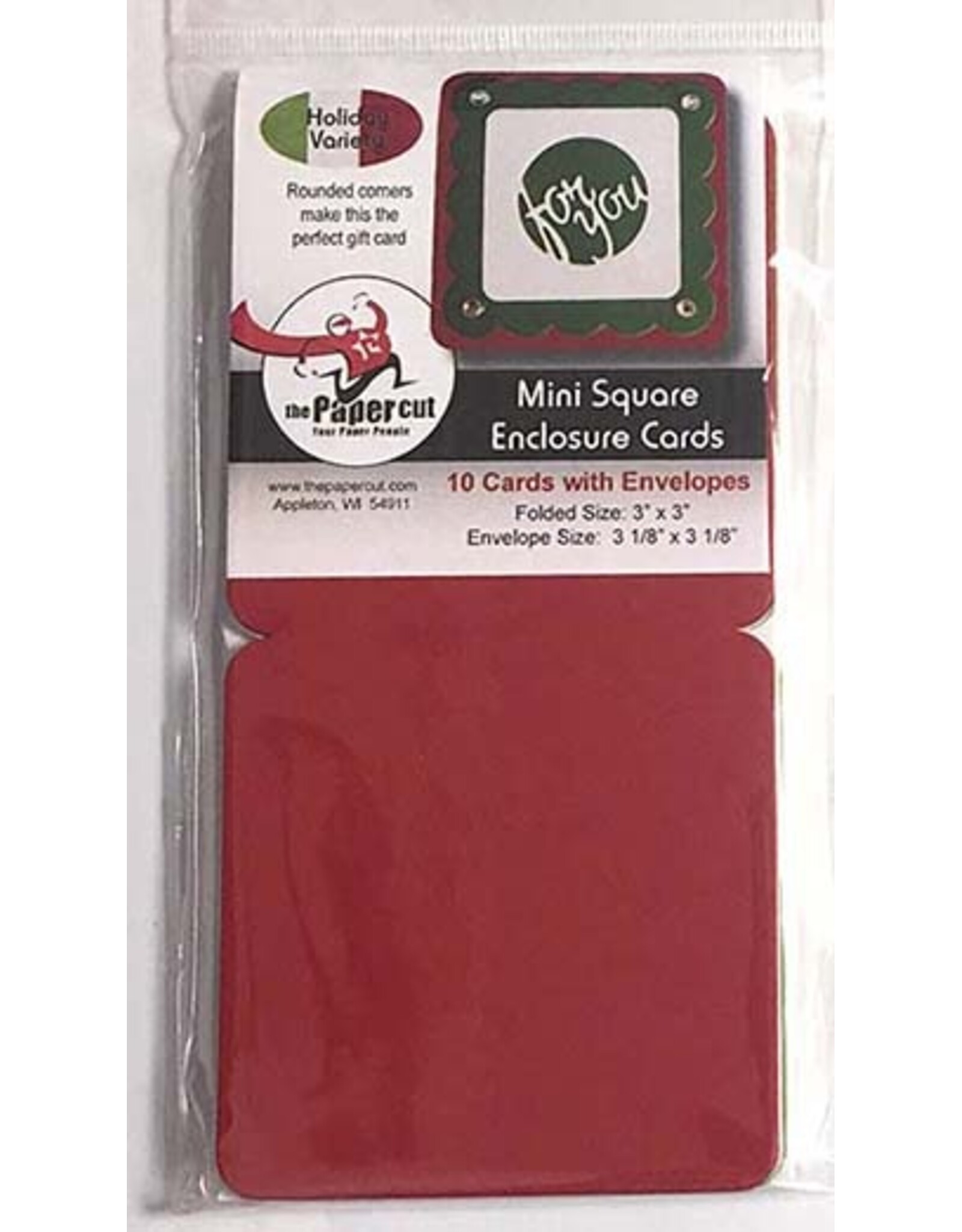 PAPER CUT THE PAPER CUT 10 HOLIDAY VARIETY MINI SQUARE ENCLOSURE CARDS WITH ENVELOPES