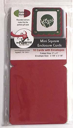 PAPER CUT THE PAPER CUT 10 HOLIDAY VARIETY MINI SQUARE ENCLOSURE CARDS WITH ENVELOPES