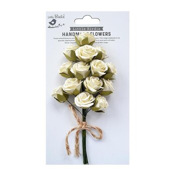LITTLE BIRDIE CHARLIE SHABBY CHIC HANDMADE FLOWERS 18/PK