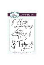CREATIVE EXPRESSIONS CREATIVE EXPRESSIONS FLORAL SYMPHONY SENTIMENTS 4x6 CLEAR STAMP SET
