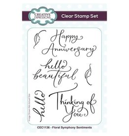 CREATIVE EXPRESSIONS CREATIVE EXPRESSIONS FLORAL SYMPHONY SENTIMENTS 4x6 CLEAR STAMP SET