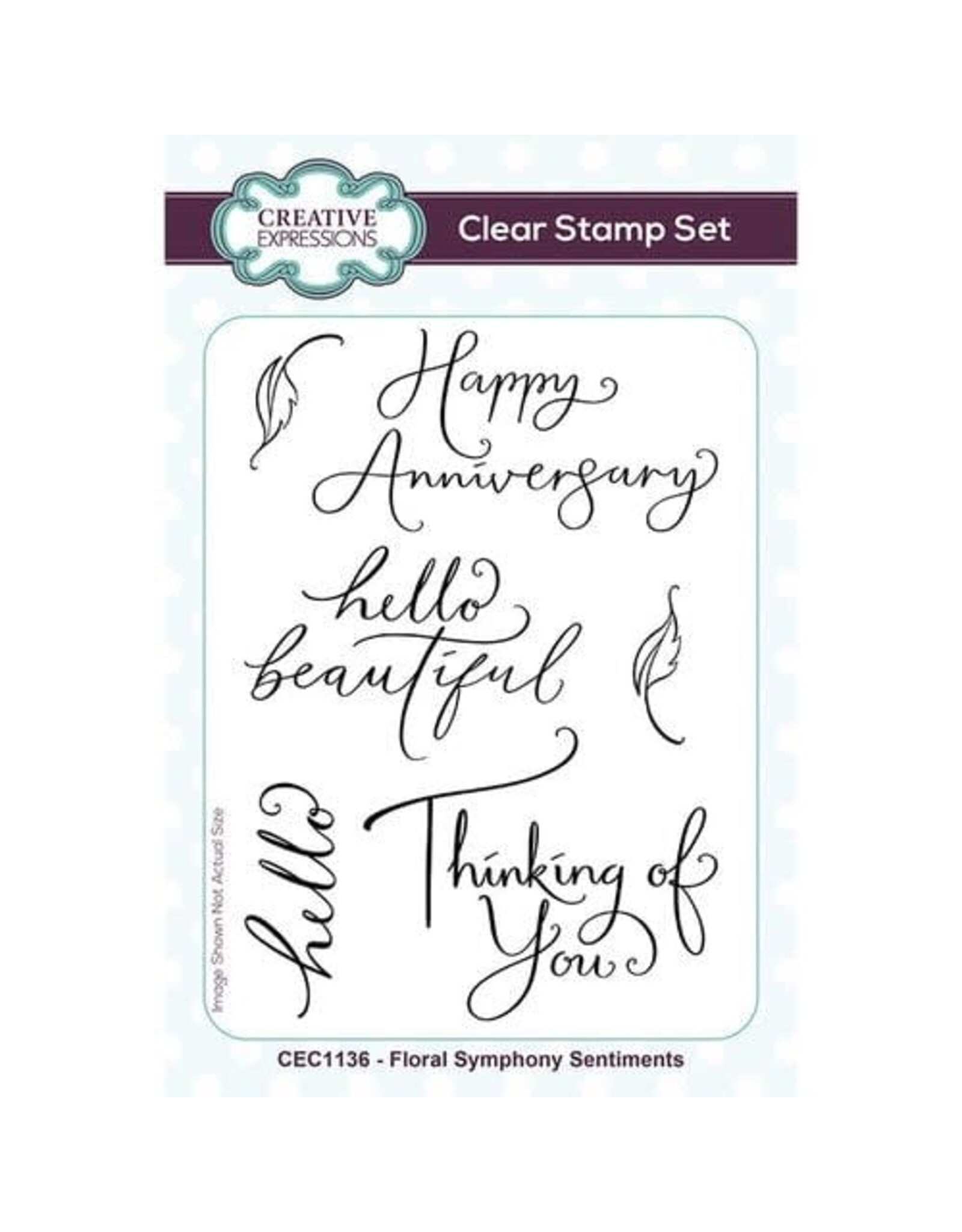 CREATIVE EXPRESSIONS CREATIVE EXPRESSIONS FLORAL SYMPHONY SENTIMENTS 4x6 CLEAR STAMP SET