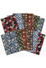 HUNKYDORY CRAFTS LTD. HUNKYDORY ADORABLE SCORABLE DESIGNER A4 CARD PACKS - CHRISTMAS QUILTS 12 SHEETS