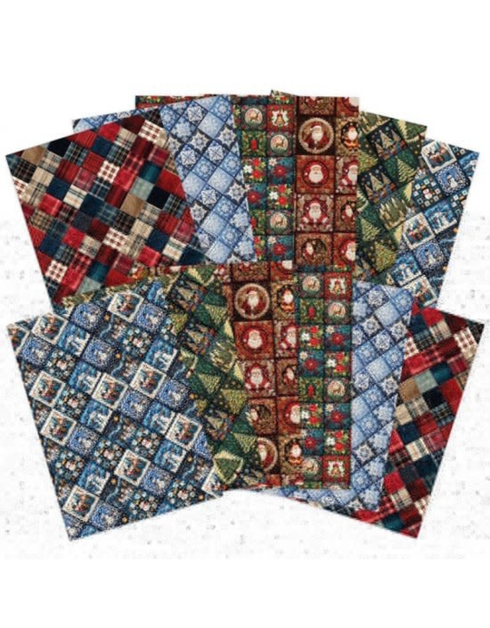 HUNKYDORY CRAFTS LTD. HUNKYDORY ADORABLE SCORABLE DESIGNER A4 CARD PACKS - CHRISTMAS QUILTS 12 SHEETS