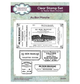 CREATIVE EXPRESSIONS CREATIVE EXPRESSIONS TAYLOR MADE JOURNALS MODE AU BON MARCHE 6x8 CLEAR STAMP SET