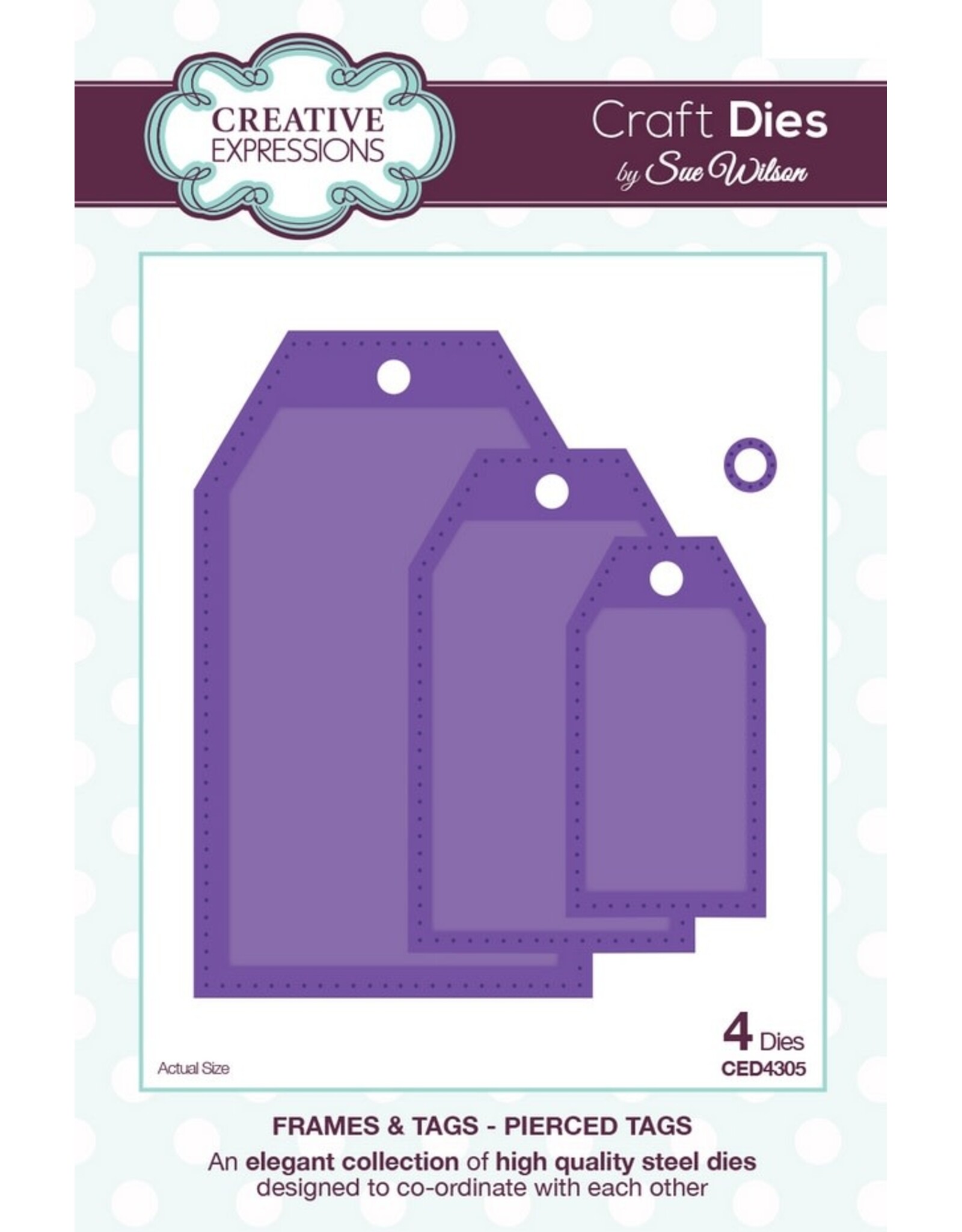 CREATIVE EXPRESSIONS CREATIVE EXPRESSIONS SUE WILSON FRAMES & TAGS - PIERCED TAGS DIE SET