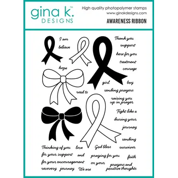 GINA K DESIGNS GINA K. DESIGNS AWARENESS RIBBON CLEAR STAMP SET