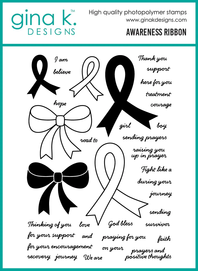 GINA K DESIGNS GINA K. DESIGNS AWARENESS RIBBON CLEAR STAMP SET