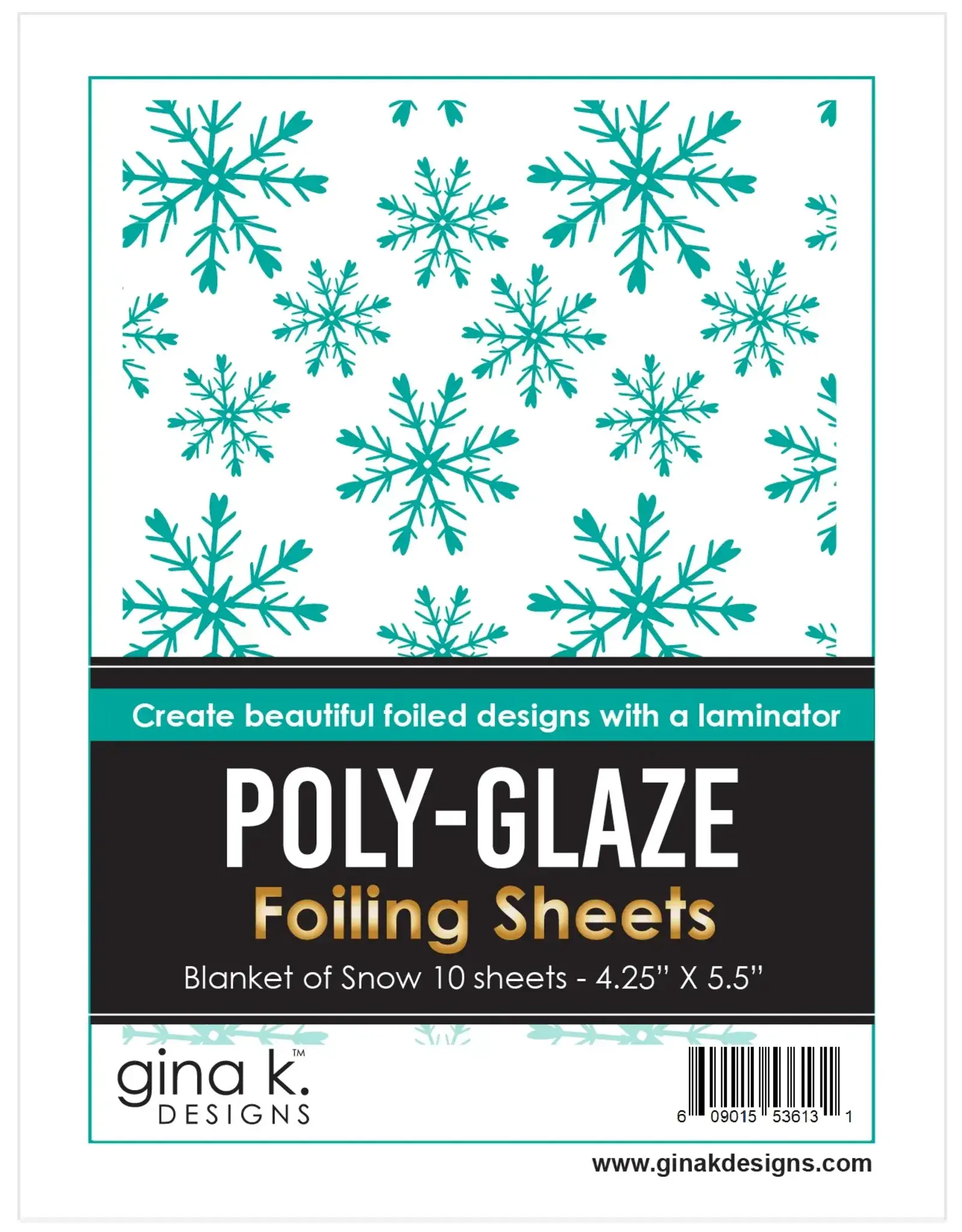 GINA K DESIGNS GINA K. DESIGNS BLANKET OF SNOW 4.25.5x5.5 POLY-GLAZE FOILING SHEETS 10/PK