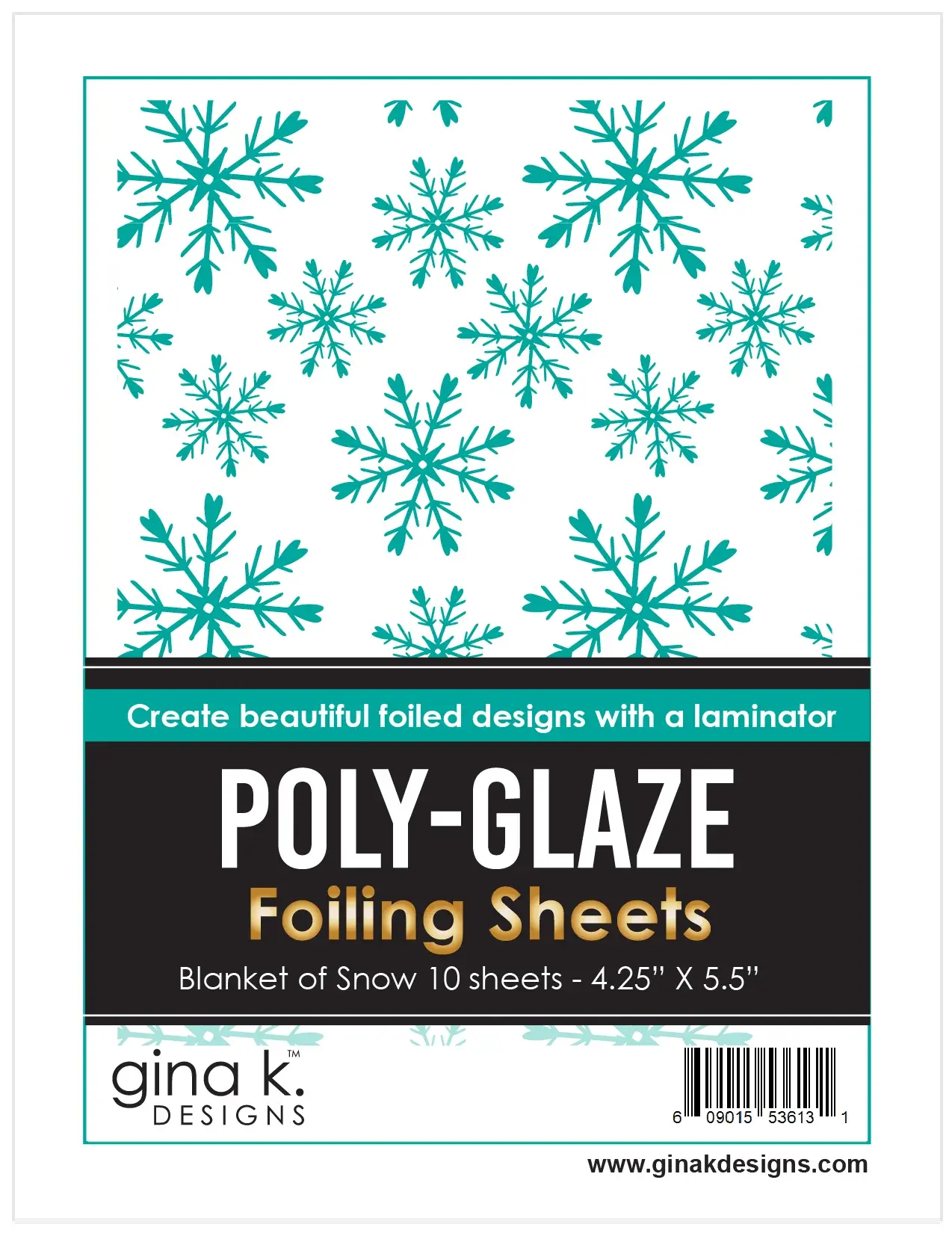 GINA K DESIGNS GINA K. DESIGNS BLANKET OF SNOW 4.25.5x5.5 POLY-GLAZE FOILING SHEETS 10/PK