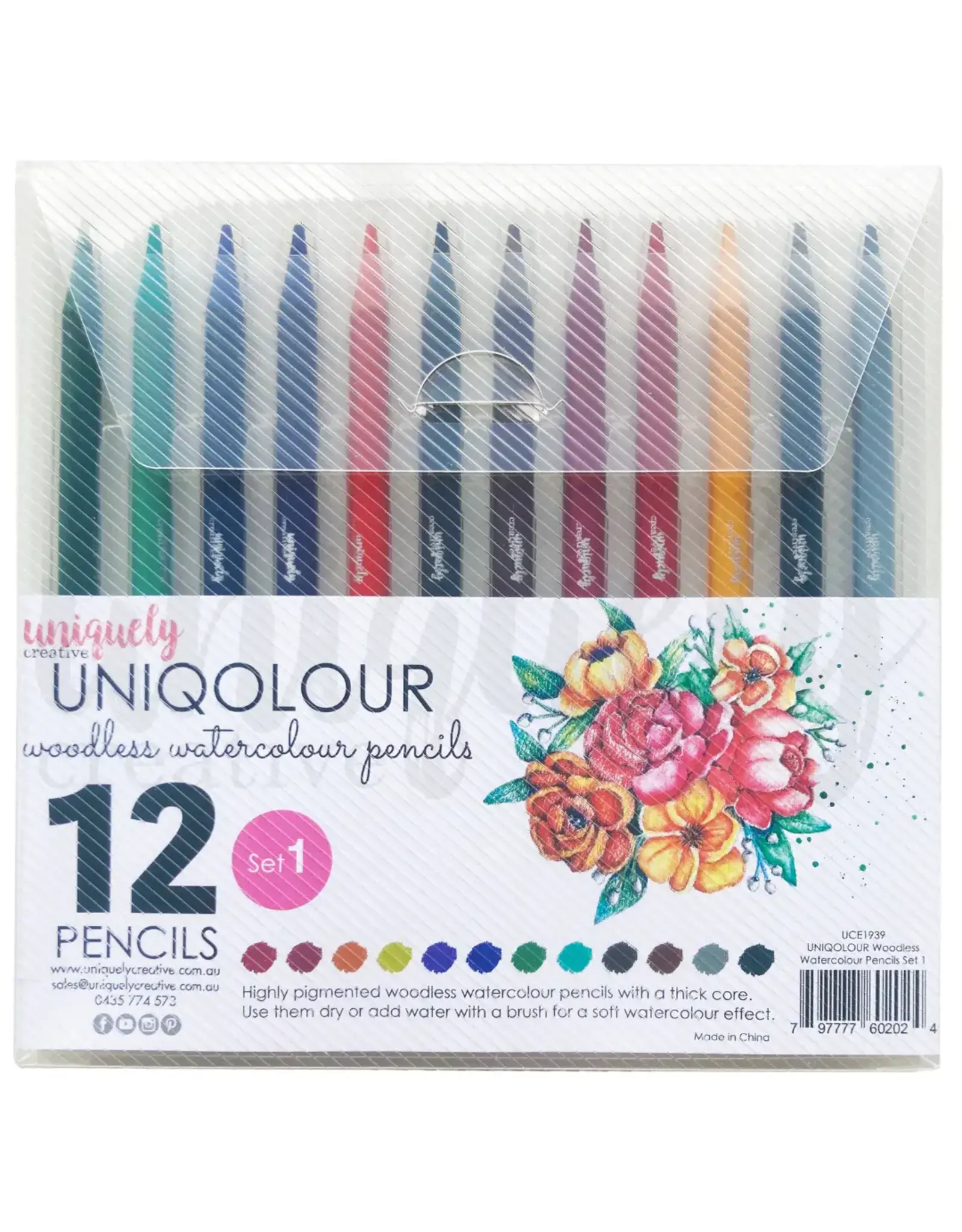 UNIQUELY CREATIVE UNIQUELY CREATIVE UNIQOLOUR WOODLESS WATERCOLOUR PENCILS - SET 1