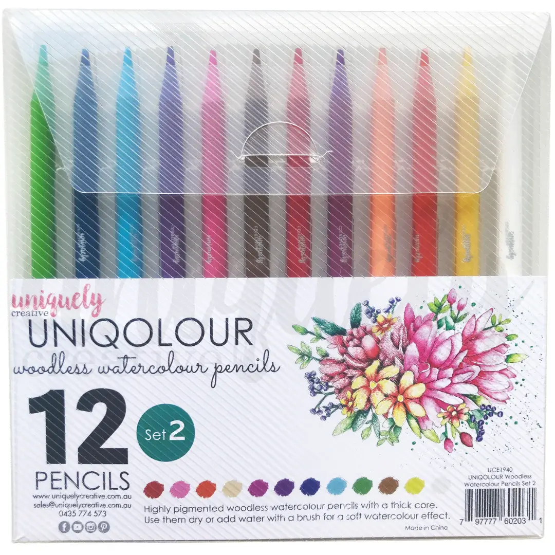 UNIQUELY CREATIVE UNIQUELY CREATIVE UNIQOLOUR WOODLESS WATERCOLOUR PENCILS - SET 2