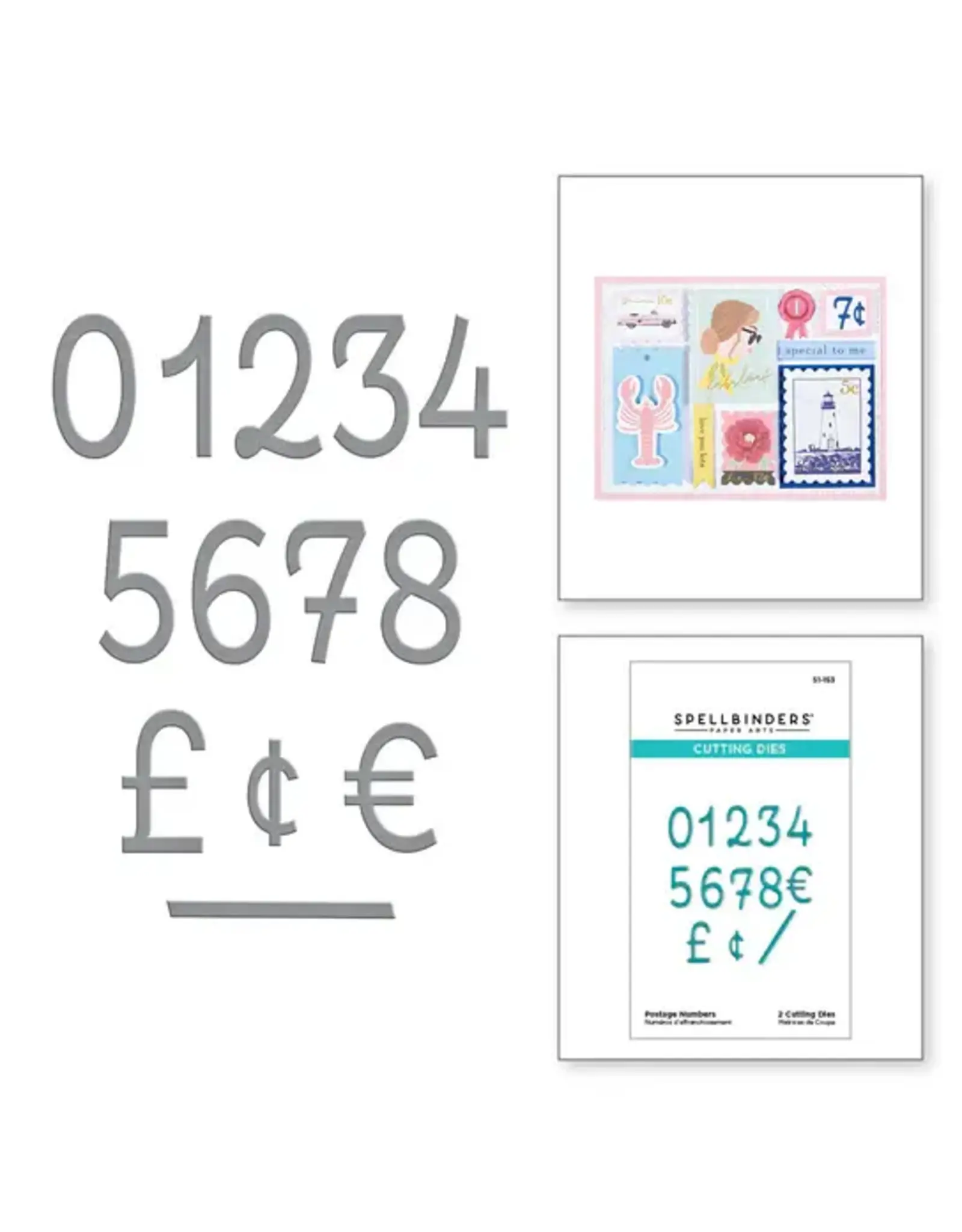 SPELLBINDERS SPELLBINDERS BAYFAIR COLLECTION POSTAGE NUMBERS DIE SET