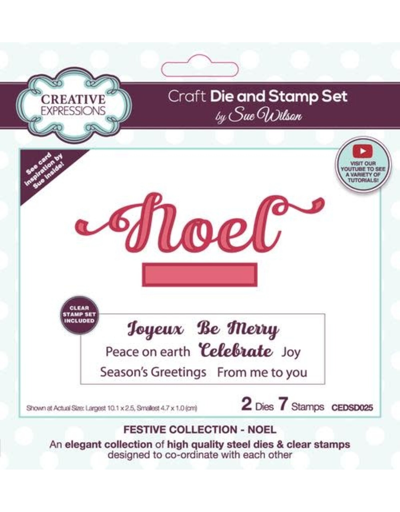 CREATIVE EXPRESSIONS CREATIVE EXPRESSIONS SUE WILSON FESTIVE COLLECTION NOËL STAMP AND DIE SET