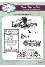 CREATIVE EXPRESSIONS CREATIVE EXPRESSIONS TAYLOR MADE JOURNALS MODE DE LA PARIS 6x8 CLEAR STAMP SET