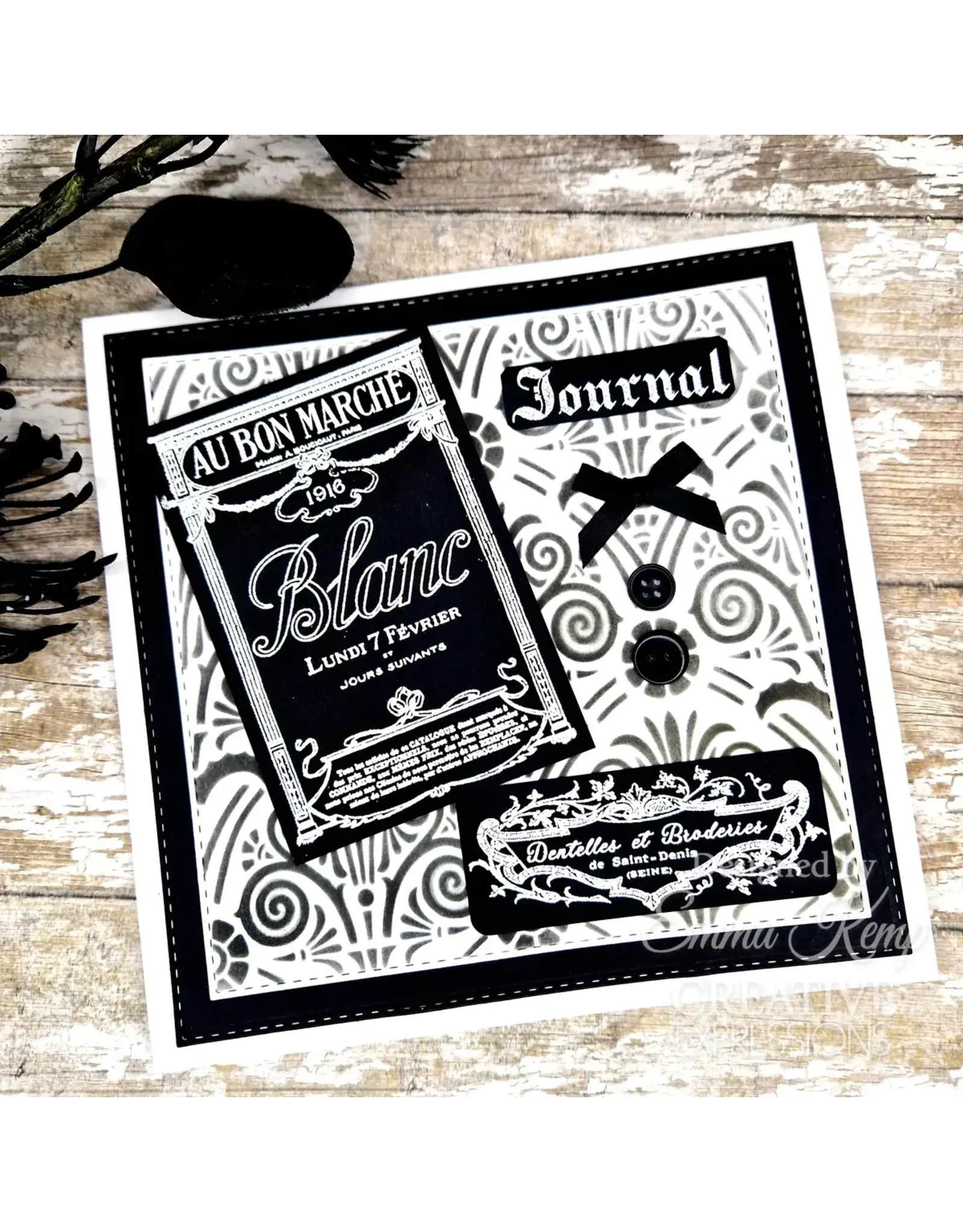 CREATIVE EXPRESSIONS CREATIVE EXPRESSIONS TAYLOR MADE JOURNALS MODE DE LA PARIS 6x8 CLEAR STAMP SET