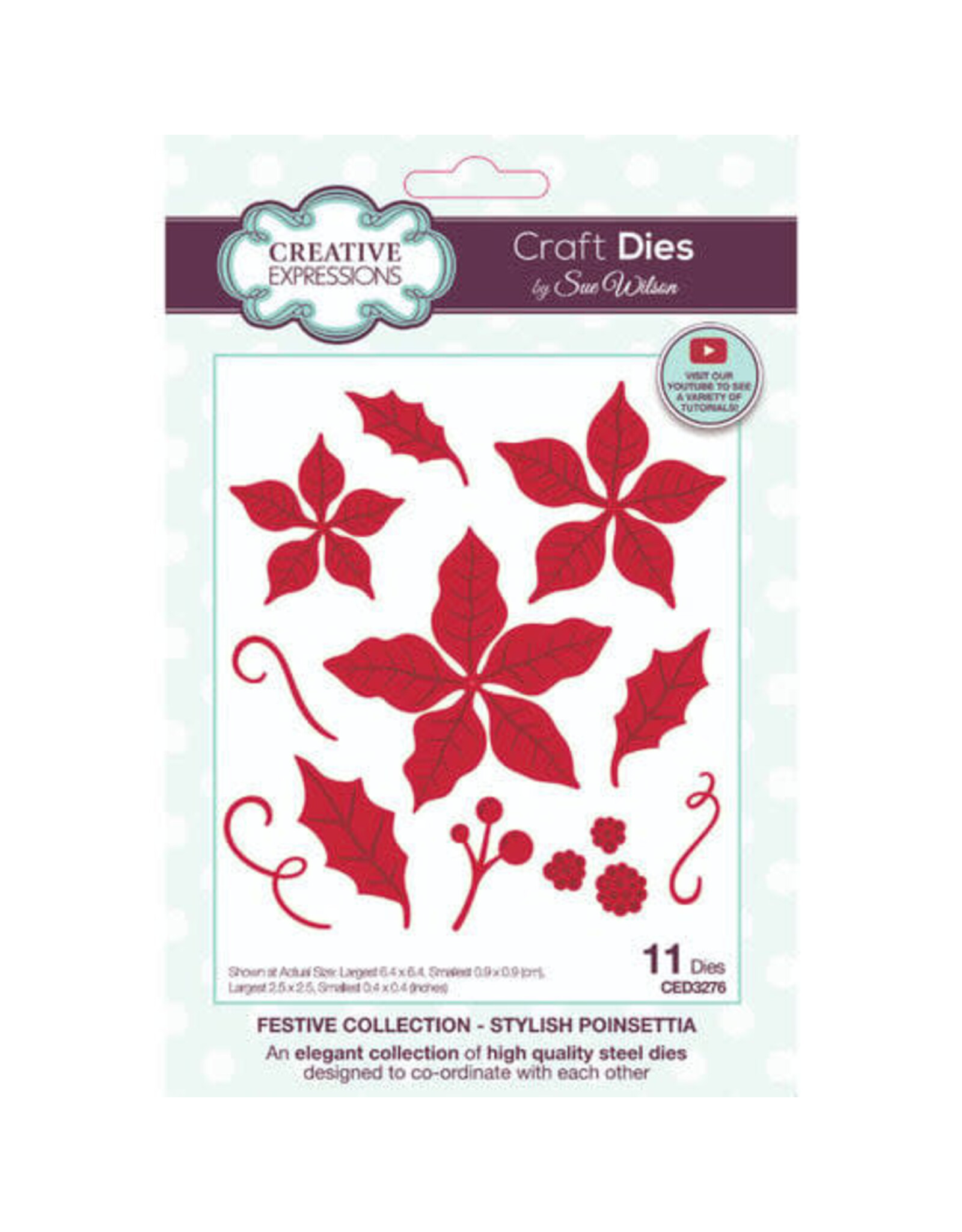 CREATIVE EXPRESSIONS CREATIVE EXPRESSIONS SUE WILSON FESTIVE COLLECTION STYLISH POINSETTIA DIE SET