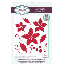 CREATIVE EXPRESSIONS CREATIVE EXPRESSIONS SUE WILSON FESTIVE COLLECTION STYLISH POINSETTIA DIE SET