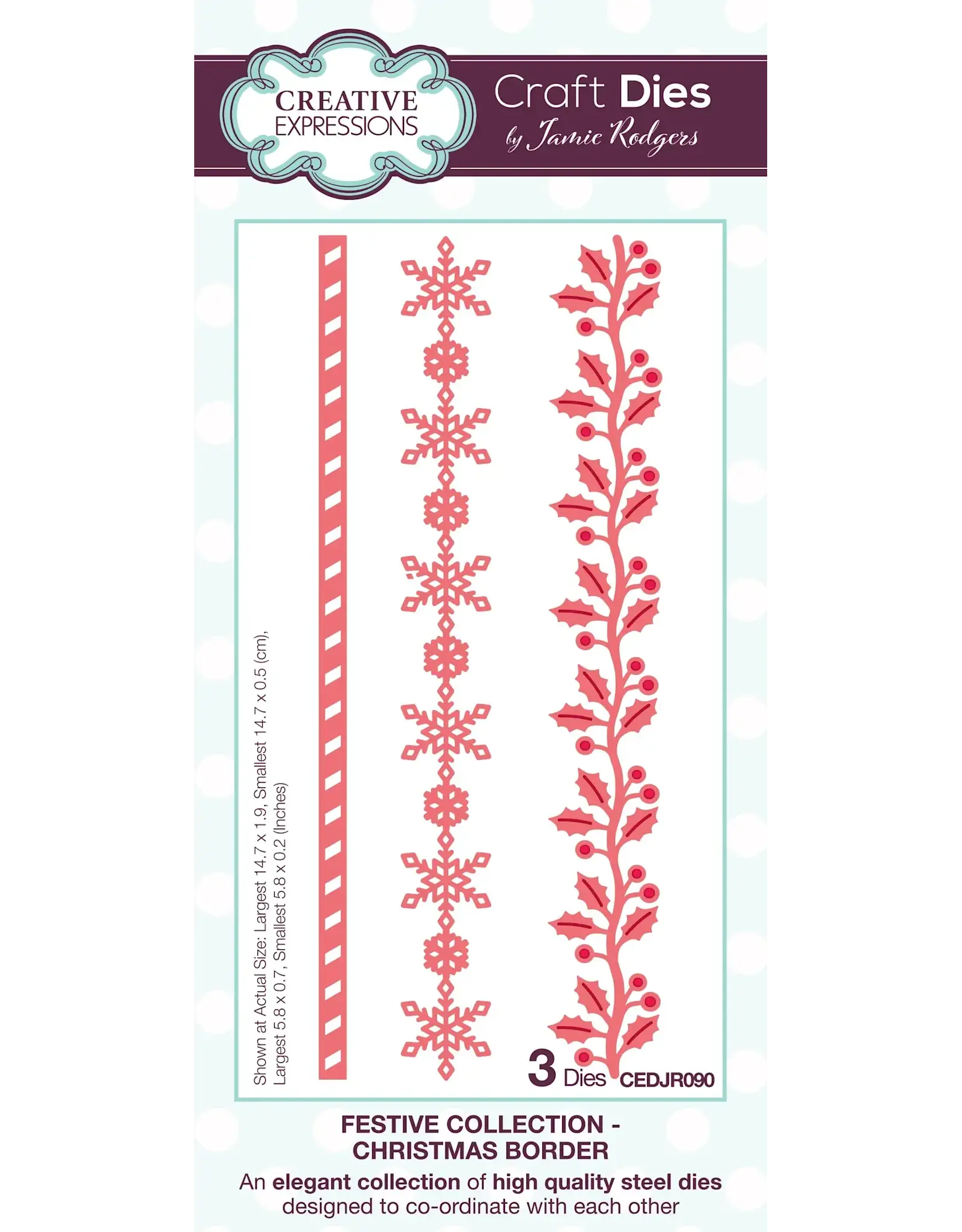 CREATIVE EXPRESSIONS CREATIVE EXPRESSIONS JAMIE RODGERS FESTIVE COLLECTION - CHRISTMAS BORDER DIE SET