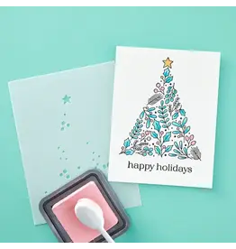 SPELLBINDERS SPELLBINDERS BETTERPRESS SOCIETY JULY 2024 WINTER SPRIGS TREE LAYERED STENCIL