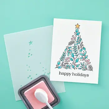 SPELLBINDERS SPELLBINDERS BETTERPRESS SOCIETY JULY 2024 WINTER SPRIGS TREE LAYERED STENCIL
