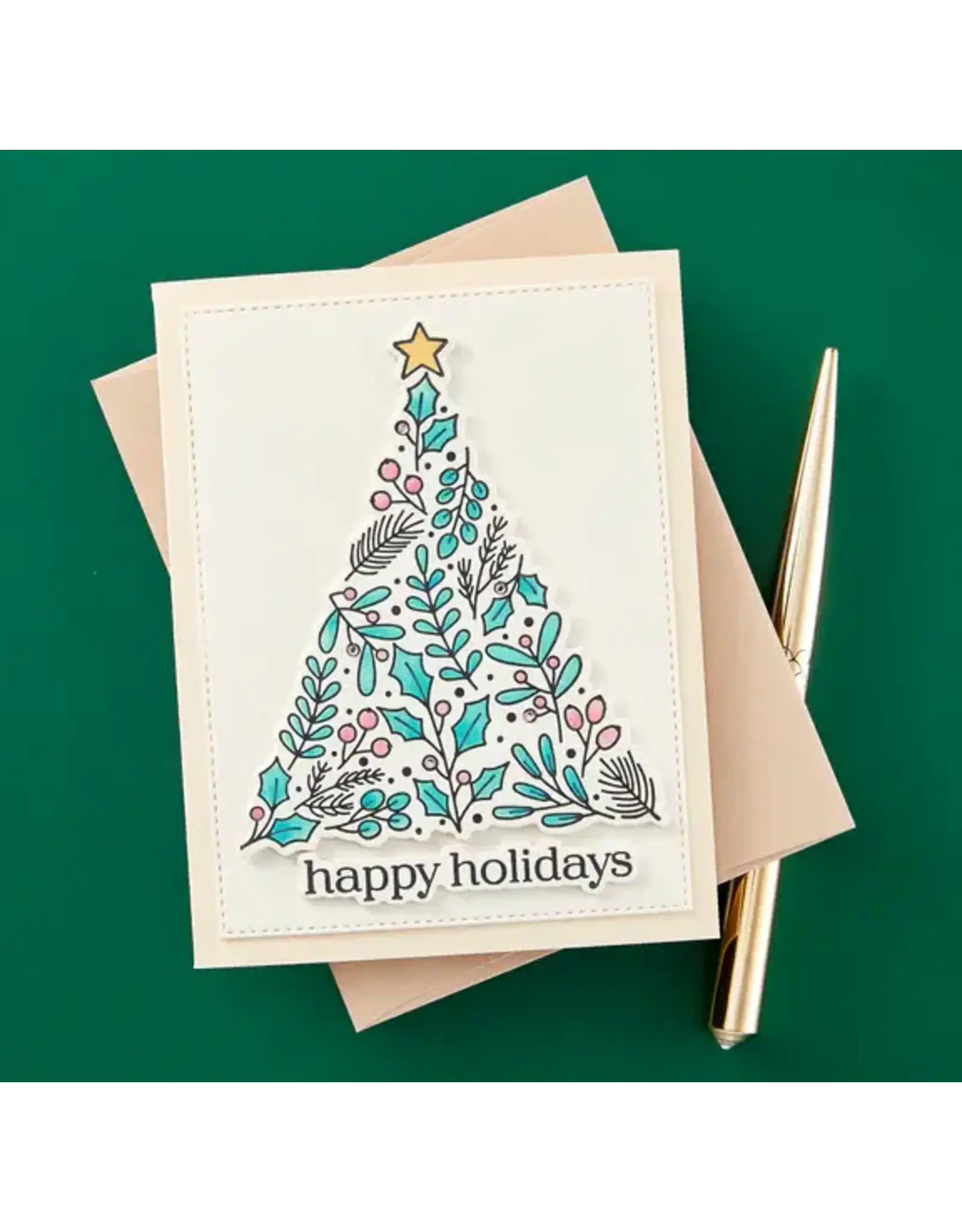 SPELLBINDERS SPELLBINDERS BETTERPRESS SOCIETY JULY 2024 WINTER SPRIGS TREE LAYERED STENCIL