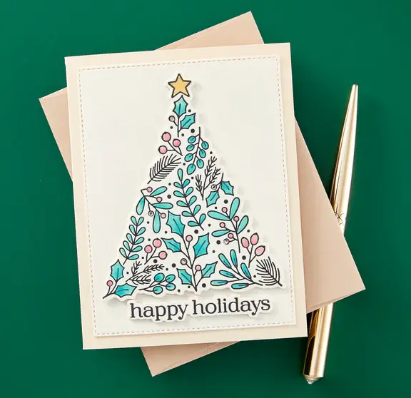 SPELLBINDERS SPELLBINDERS BETTERPRESS SOCIETY JULY 2024 WINTER SPRIGS TREE LAYERED STENCIL