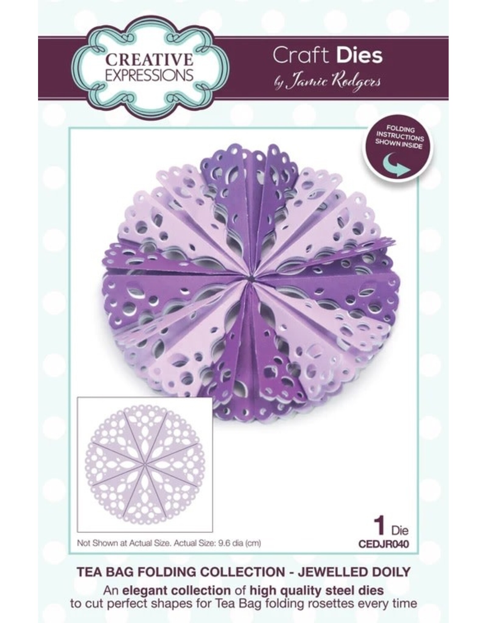 CREATIVE EXPRESSIONS CREATIVE EXPRESSIONS JAMIE RODGERS TEA BAG FOLDING COLLECTION-JEWELLED DOILY DIE