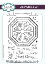 CREATIVE EXPRESSIONS CREATIVE EXPRESSIONS JAMIE RODGERS SWIRLY CHRISTMAS TEA BAG FOLDING CLEAR STAMP SET