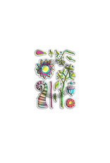 POLKADOODLES POLKADOODLES SUNBURST TREES CLEAR STAMP SET