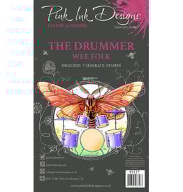 PINK INK PINK INK DESIGNS WEE FOLK THE DRUMMER ACRYLIC STAMP SET