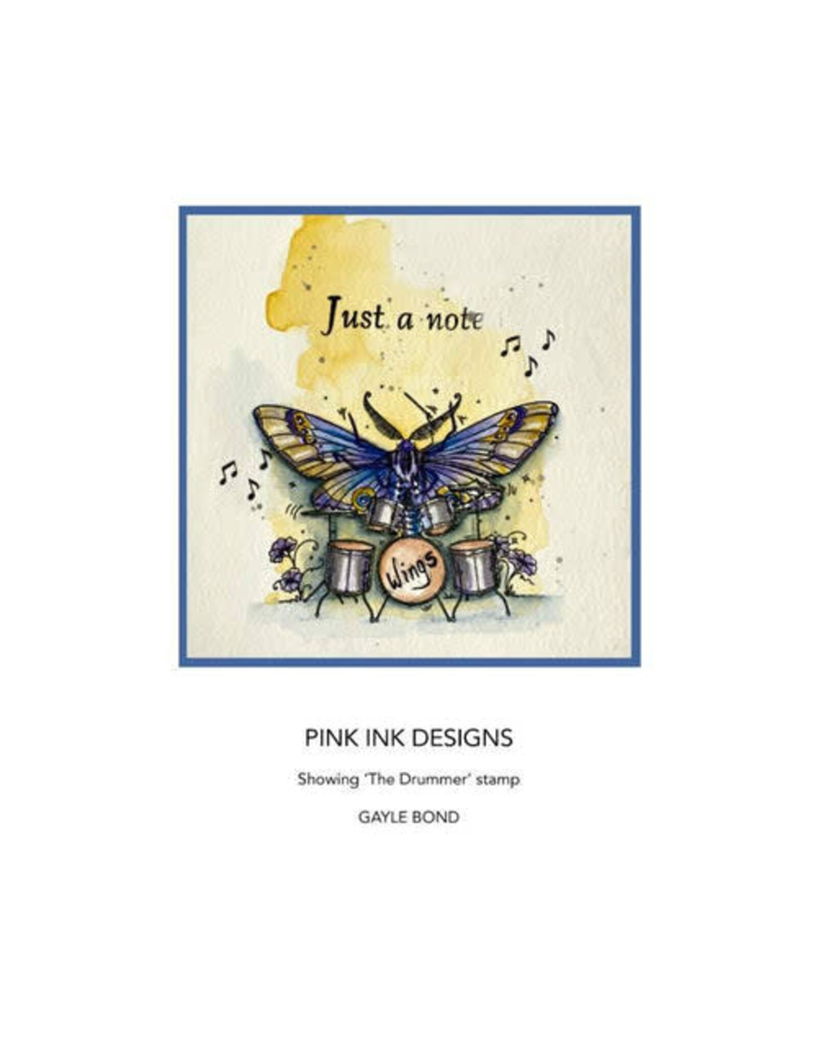 PINK INK PINK INK DESIGNS WEE FOLK THE DRUMMER ACRYLIC STAMP SET