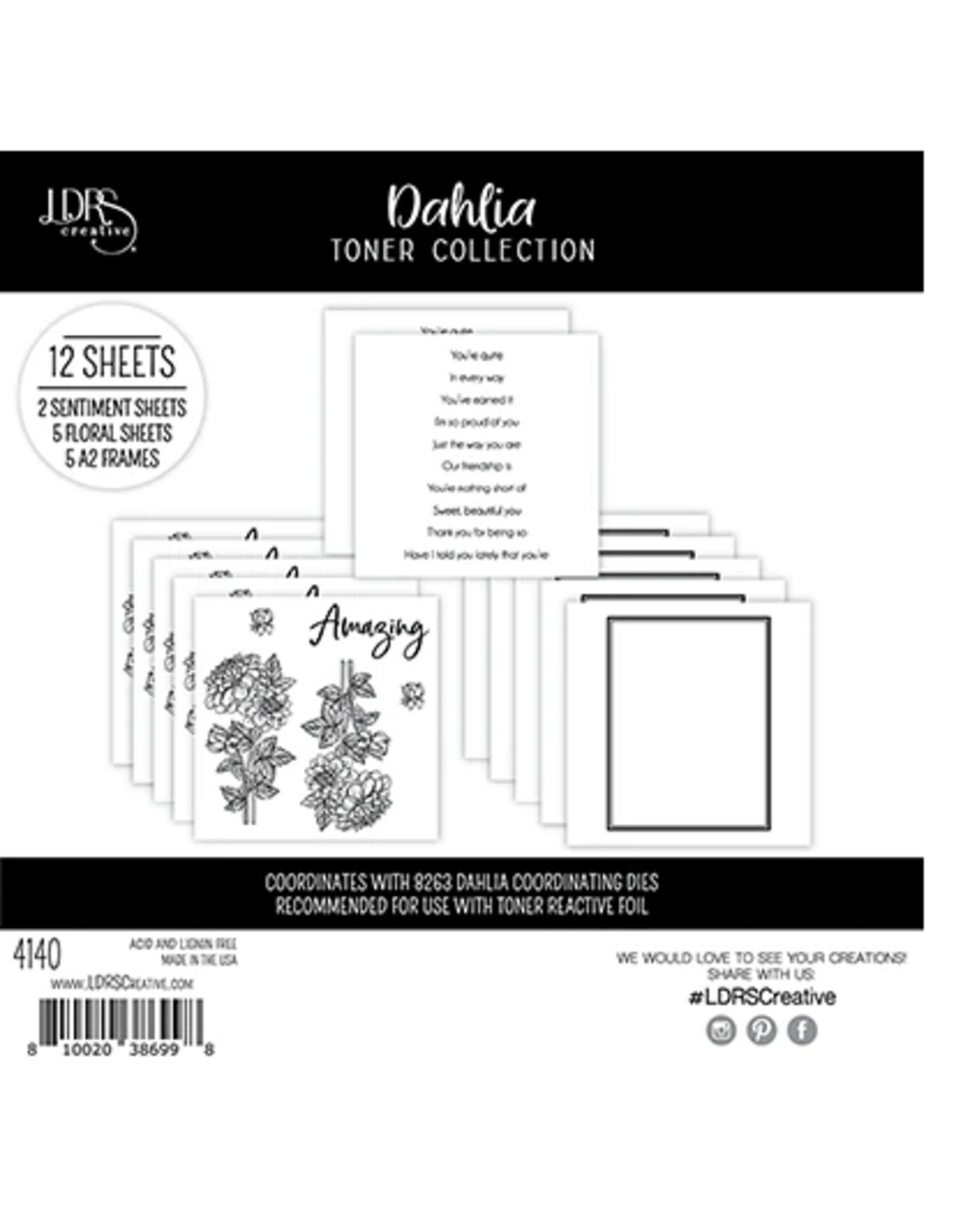 LDRS CREATIVE LDRS CREATIVE DAHLIA 6x6 TONER COLLECTION 12PG
