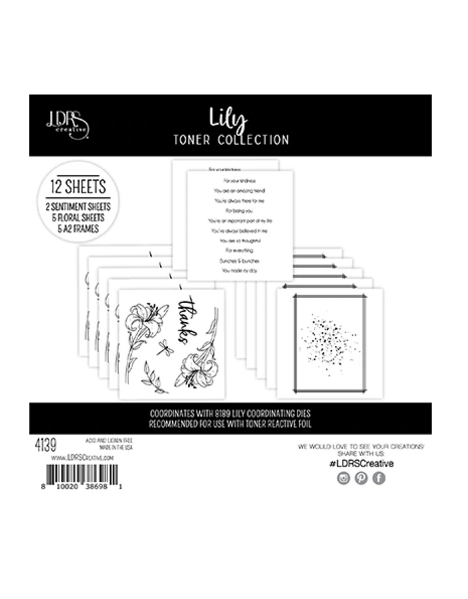 LDRS CREATIVE LDRS CREATIVE LILY 6x6 TONER COLLECTION 12PG