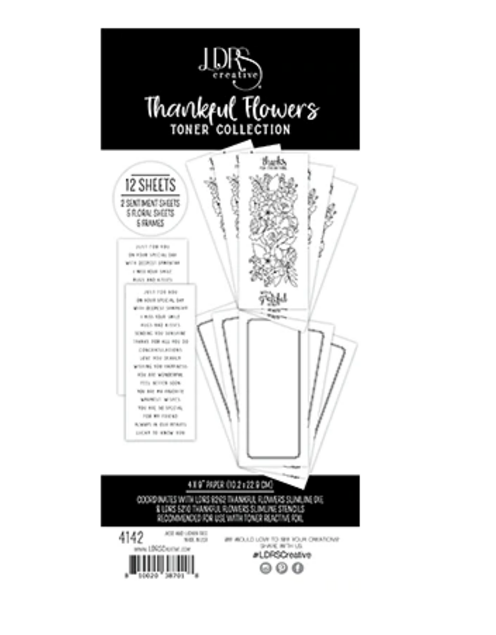 LDRS CREATIVE LDRS CREATIVE THANKFUL FLOWERS TONER COLLECTION 4x9 12PG