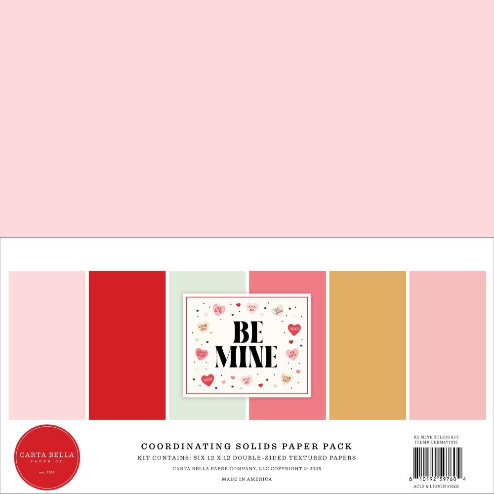 CARTA BELLA CARTA BELLA BE MINE 12x12 SOLIDS COLLECTION KIT