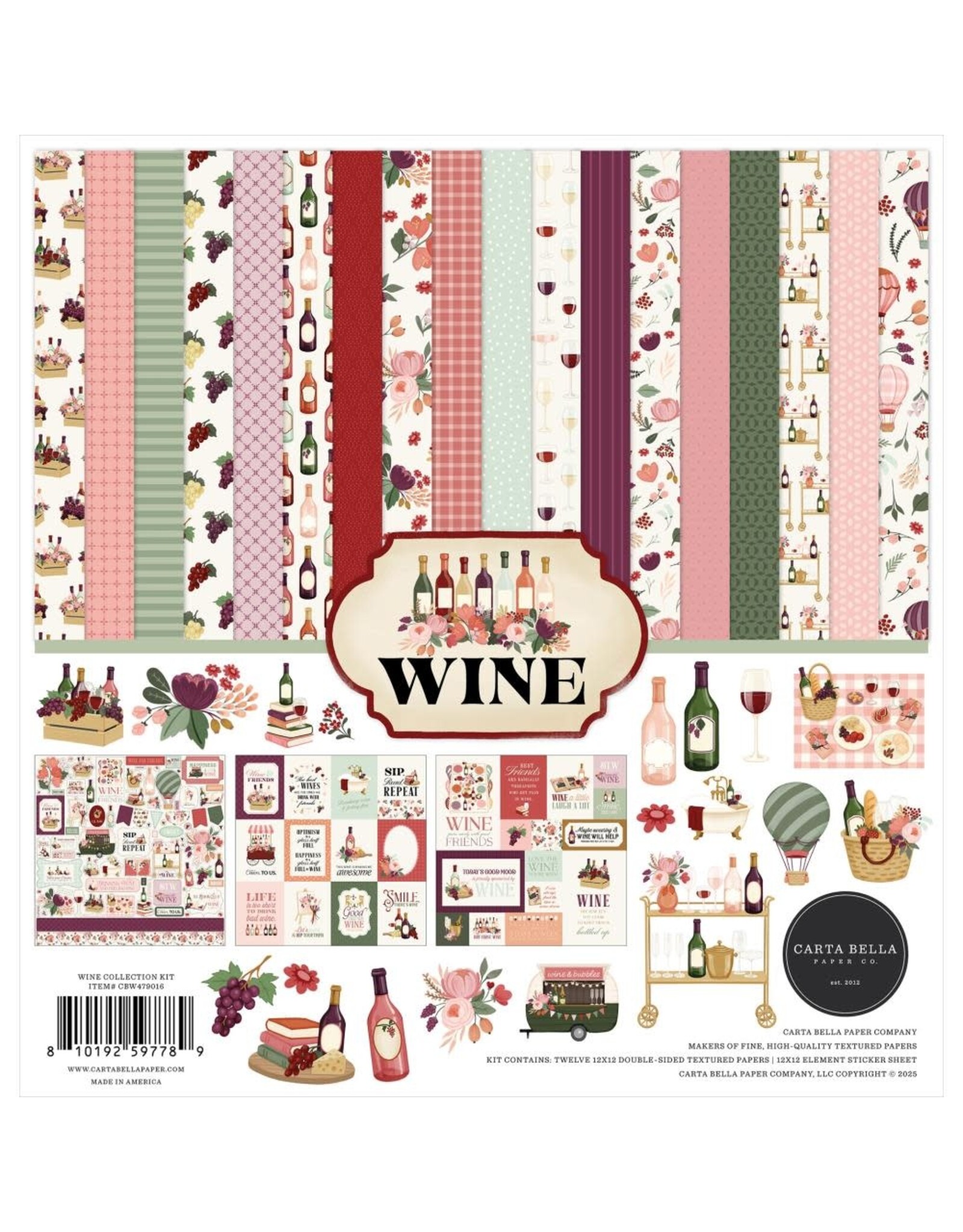 CARTA BELLA CARTA BELLA WINE 12x12 COLLECTION KIT