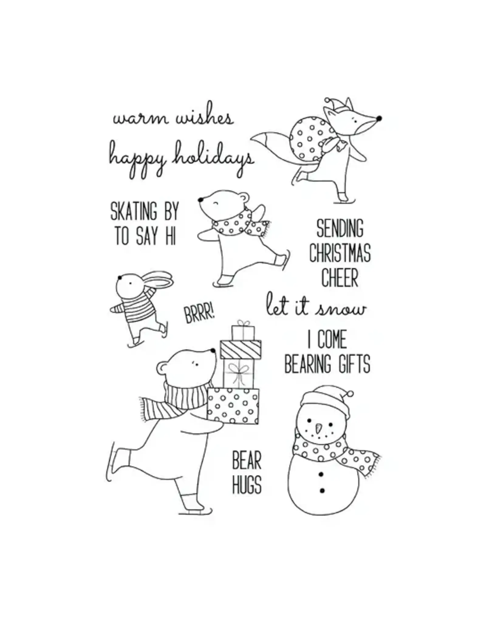 SPELLBINDERS SPELLBINDERS SIMON HURLEY SKATING BY CLEAR STAMP & DIE SET