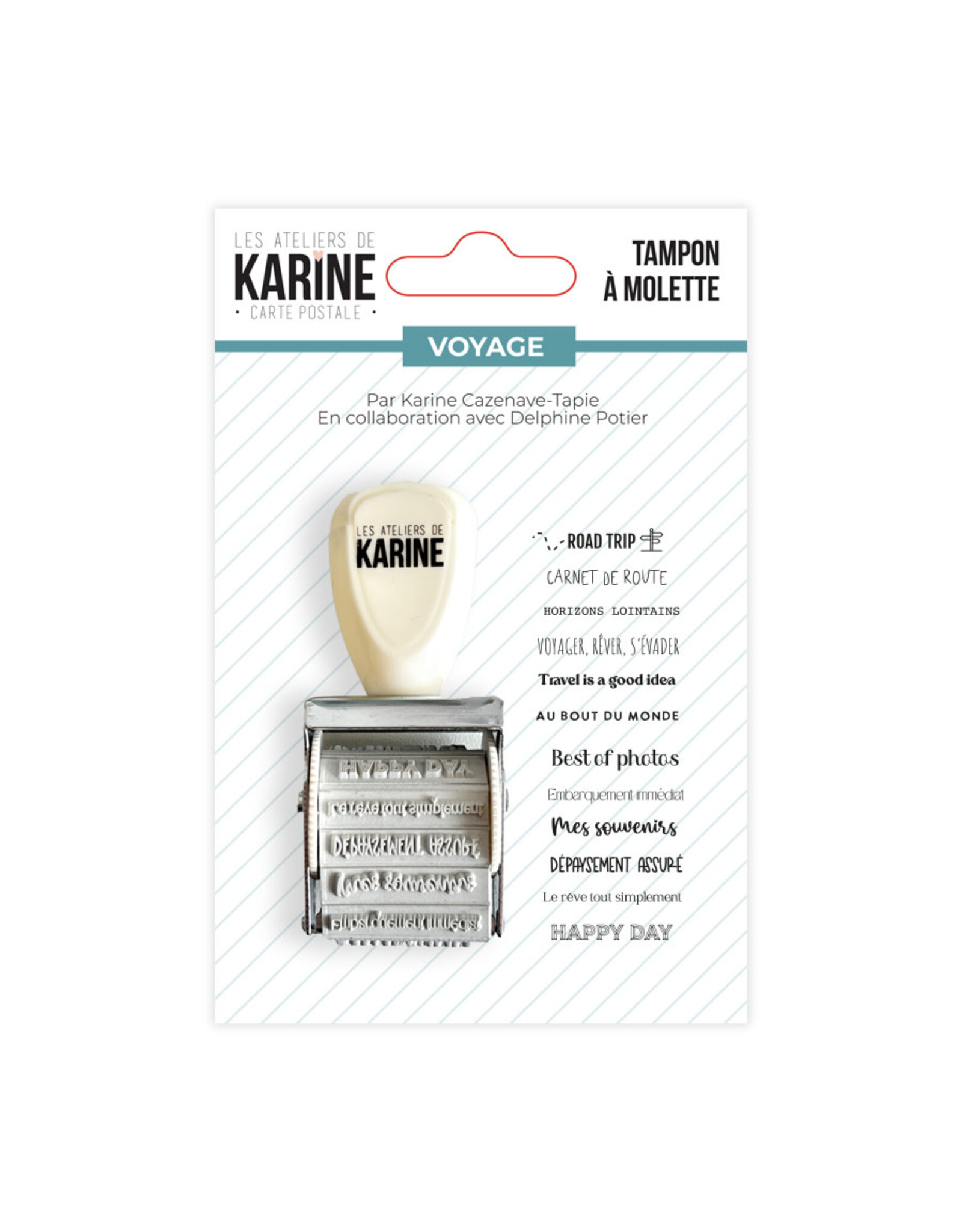 LES ATELIERS DE KARINE LES ATELIERS DE KARINE CARTE POSTALE VOYAGE TAMPON À MOLETTE