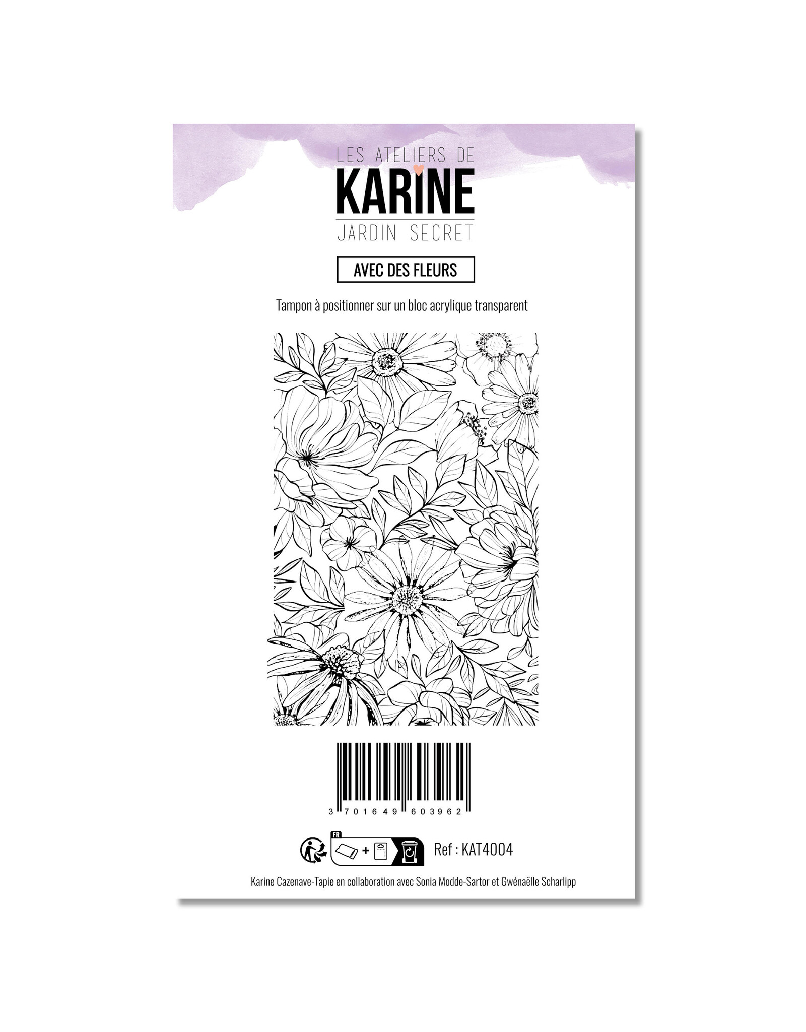 LES ATELIERS DE KARINE LES ATELIERS DE KARINE JARDIN SECRET AVEC DES FLEURS CLEAR STAMP