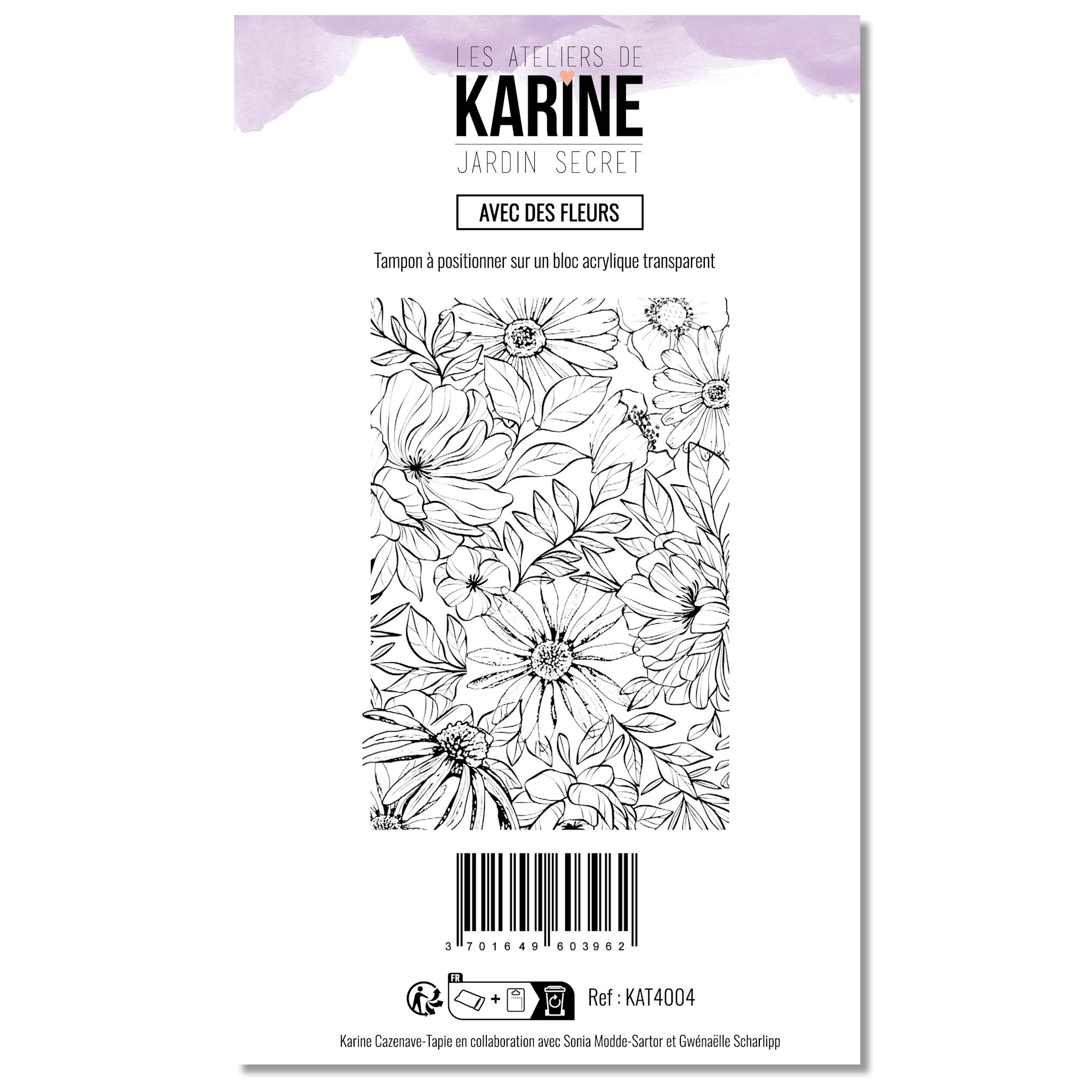 LES ATELIERS DE KARINE LES ATELIERS DE KARINE JARDIN SECRET AVEC DES FLEURS CLEAR STAMP