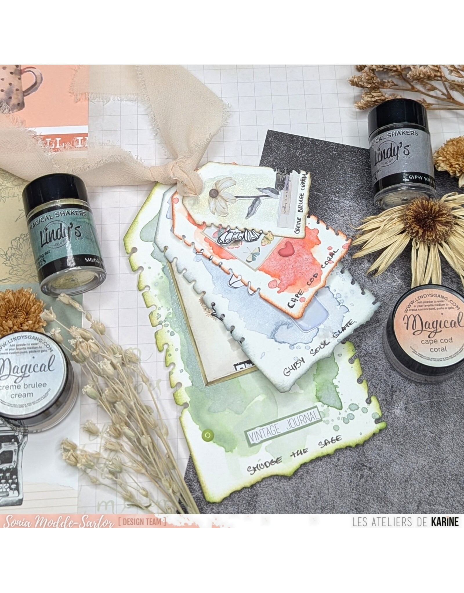 LES ATELIERS DE KARINE LES ATELIERS DE KARINE VINTAGE JOURNAL TAGS NOTES DIE SET