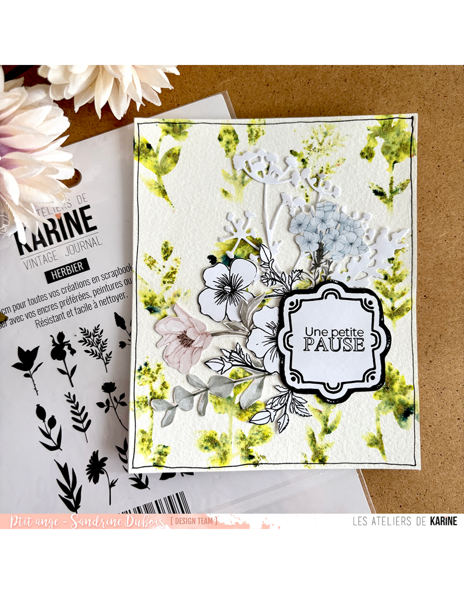 LES ATELIERS DE KARINE LES ATELIERS DE KARINE VINTAGE JOURNAL HERBIER 6x6 STENCIL