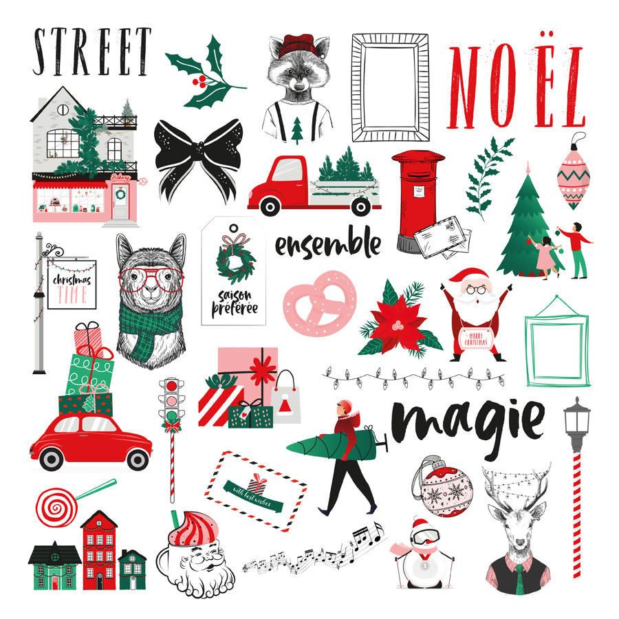 LES ATELIERS DE KARINE LES ATELIERS DE KARINE CHRISTMAS STREET VELLUM DIE CUTS CALQUE
