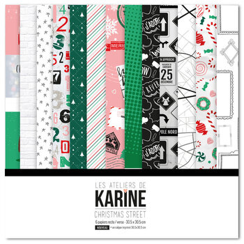 LES ATELIERS DE KARINE LES ATELIERS DE KARINE CHRISTMAS STREET 12x12 COLLECTION 6 PAPIERS + UN CALQUE