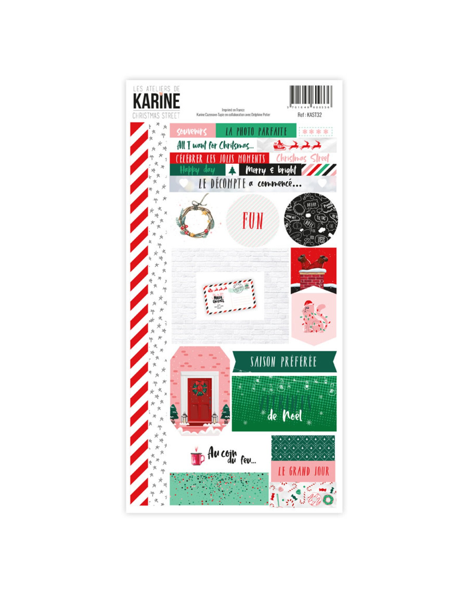 LES ATELIERS DE KARINE LES ATELIERS DE KARINE CHRISTMAS STREET CARDSTOCK STICKERS