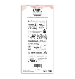LES ATELIERS DE KARINE LES ATELIERS DE KARINE CARNET ENCHANTÉ TEXTES CÉLÉBRER CLEAR STAMP SET