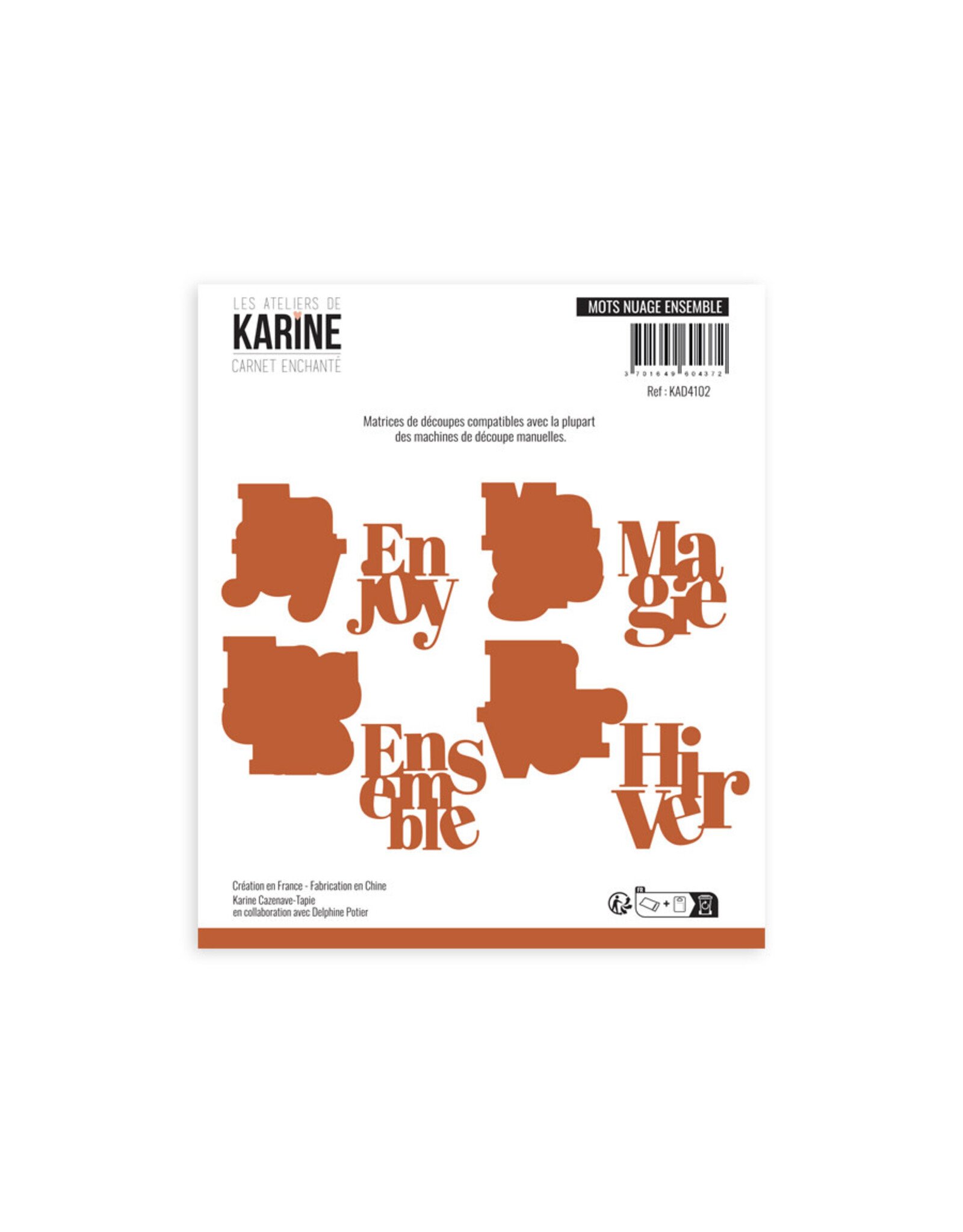 LES ATELIERS DE KARINE LES ATELIERS DE KARINE CARNET ENCHANTÉ MOTS NUAGE ENSEMBLE DIE SET