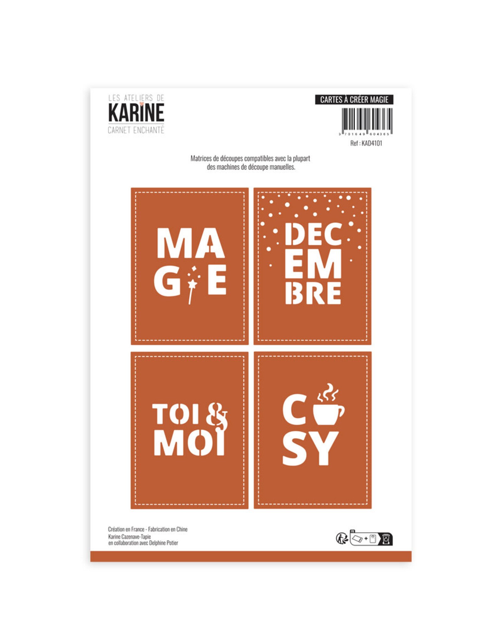 LES ATELIERS DE KARINE LES ATELIERS DE KARINE CARNET ENCHANTÉ CARTES À CRÉER MAGIE DIE SET